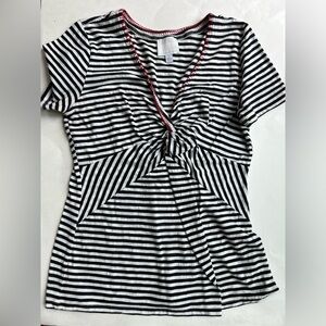Anthropologie twist knot T with contrasting trim